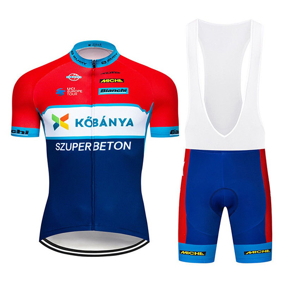 2019 Maillot Kobanya Tirantes Mangas Cortas Rojo Blanco Azul